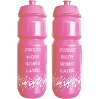 Xqmax Waterfles / drinkfles / sportfles - 2x - roze - 750 ml - kunststof