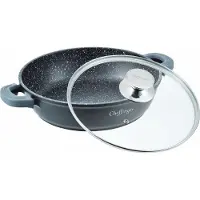 Cheffinger Lage Braadpan met deksel - 24cm - Zwart - Inductie