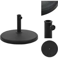 vidaXL Parasolvoet rond 19 kg polyresin zwart