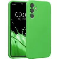 Kwmobile telefoonhoesje geschikt voor Samsung Galaxy A34 5G - TPU backcover met siliconen coating - Smartphone case in limoengroen