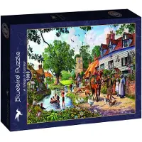 Bluebird Puzzle , Puzzelspel: Een dorp in de zomer - 1000 stukjes, kleurrijk