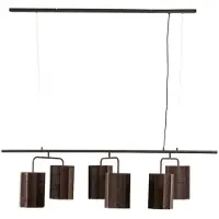 Light & Living hanglamp 6l 160x50x25 cm edisa velvet donker +mat zwart