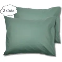 Droomtextiel Kussenslopen 60x70 cm Groen Set Van 2 Stuks - Hotelkwaliteit - 100% Hoogwaardige Katoen