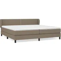 vidaXL Boxspringbed met matras, taupekleurig, 200x200 cm, gestoffeerd