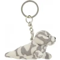 Nature Planet Pluche gevlekte zeehond knuffel sleutelhanger 8,5 cm - Speelgoed dieren sleutelhangers
