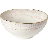 Costa Nova aardewerk serveerschaal 24 cm Taormina wit met gouden rand