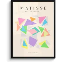 PosterMonkey Poster in lijst - Fotolijst 60x80 cm - Posters - Matisse - Kunst - Regenboog - Pastel - Modern - Posterlijst zwart - Decoratie - Wanddecoratie woonkamer - Muurdecoratie slaapkamer