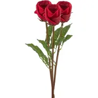 Emerald Kunstbloem Roos Bud tak - 3x - 58 cm - rood - Kunst zijdebloemen