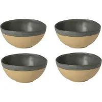 Costa Nova aardewerk kom 16 cm Arenito houtskool grijs set van 4