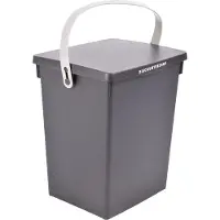 Discountershop Prullenbak 5 Liter - Afvalemmer met Deksel en Handgreep - 19x18x23,5cm - Anthracite Grijs