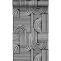 ESTAhome behang grafisch 3D motief zwart wit - 53 cm x 10.05 m - 139941