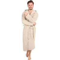 Blumtal Badjas Katoen - Katoenen Badjas - Zachte Badjas met Capuchon - 100% Katoen - Taupe - Maat S