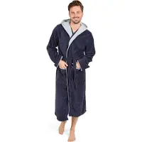 Blumtal Badjas Katoen - Katoenen Badjas - Zachte Badjas met Capuchon - 100% Katoen - Donkerblauw - Maat XL