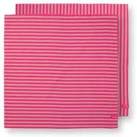 Pip studio Theedoek Stripes Pink 65 x 65 cm (Set van 2)