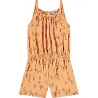 Stains & Stories playsuit met all over print oranje/groen Meisjes Stretchkatoen Ronde hals - maat 116
