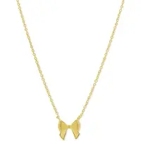 New Bling 9LA-20045N Zilveren Ketting met Hangertje - Strikje - 10x11mm - 39+3+4cm - Zilver - Verguld/Goud op Zilver