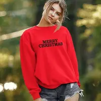 B&C Rode Kersttrui Merry Christmas 2 Black - Maat XL - Kerstkleding voor dames & heren
