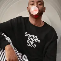 B&C Foute Kersttrui Zwart - Santa Made Me Do It - Maat 3XL - Kerstkleding voor dames & heren