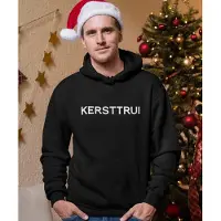 B&C Zwarte Kerst Hoodie Kersttrui - Maat XS - Kerstkleding voor dames & heren