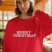 B&C Kersttrui Rood Merry Christmas - Maat L - Kerstkleding voor dames & heren