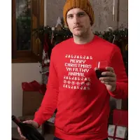 B&C Foute Kersttrui Rood - Merry Christmas Ya Filthy Animal Wit - Maat L - Kerstkleding voor dames & heren
