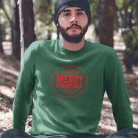 B&C Foute Kersttrui Groen Merry Christmas Round - Maat 3XL - Kerstkleding voor dames & heren