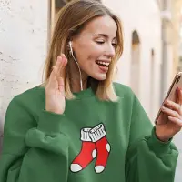 B&C Foute Kersttrui Groen - Christmas Socks - Maat XS - Kerstkleding voor dames & heren