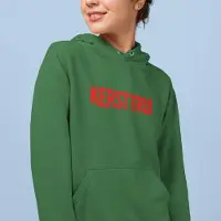 B&C Foute Kerst Hoodie Premium - Met rode tekst: Kersttrui - Kleur Groen - Maat 3XL - Kerstkleding voor dames & heren