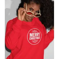 B&C Kersttrui Rood Merry Christmas Round - Maat S - Kerstkleding voor dames & heren