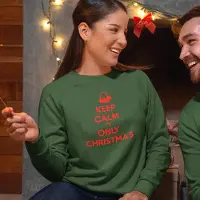 B&C Foute Kersttrui Groen - Keep Calm It’s Only Christmas - Maat S - Kerstkleding voor dames & heren