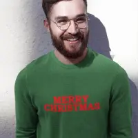 B&C Foute Kersttrui Groen Merry Christmas - Maat 3XL - Kerstkleding voor dames & heren