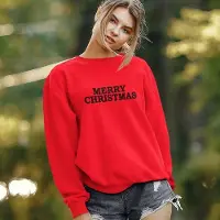 B&C Rode Kersttrui Merry Christmas 2 Black - Maat XS - Kerstkleding voor dames & heren