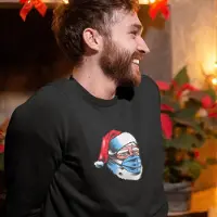 B&C Foute Kersttrui Zwart Corona Kerstman - Maat 3XL - Kerstkleding voor dames & heren