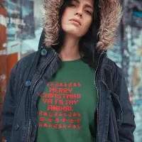 B&C Groene Foute Kersttrui Premium - Merry Christmas Ya Filthy Animal - Maat L - Kerstkleding voor dames & heren