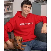 B&C Foute Kerst Hoodie - Met tekst: Kersttrui - Kleur Rood - Maat XS - Kerstkleding voor dames & heren