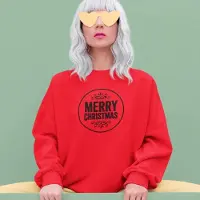 B&C Rode Kersttrui Merry Christmas Black - Maat 2XL - Kerstkleding voor dames & heren