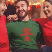 B&C Foute Kersttrui Groen - All I Want For Christmas Is Food - Maat L - Kerstkleding voor dames & heren