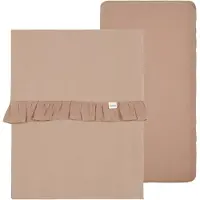 Koeka Laken Wieg en Hoeslaken Set Ruffle Faro Caffe