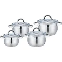 Cheffinger Pannenset - 8-delig - Zilver - RVS - Kookpannen - Inductie