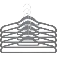 Storage solutions Kledinghangers anti-slip - 50x - kunststof - met broekstang - grijs