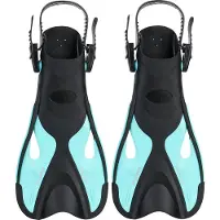 Atlantis Dolphin - Flippers - Zwemvliezen - Verstelbare Hielstrap - Voor Zwemmen & Snorkelen - Volwassenen - Zwart/Turquoise - 41-45