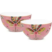 Pip studio La Majorelle Ontbijtkommen - Roze - Porselein - Set van 2 - 15cm