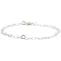 Heaven Eleven - Dames - armband - fijn - 925 - zilver - hartjes - verstelbaar
