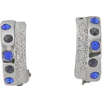 Behave - Clip oorbellen zilverkleur blauw - Moderne stijl - 1,5 cm