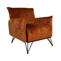 Livin24 Velvet fauteuil Mika koper