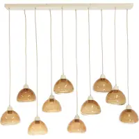 Light & Living Hanglamp 10L 120x19x14 cm BISHO glas bruin+zand