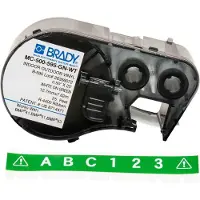Brady MC-500-595-GN-WT tape vinyl wit op groen 12,7 mm x 7,62 m (origineel)