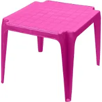 Pflanzen-Kölle Kindertafel - roze - kunststof - buiten/binnen - L56 x B51 x H44 cm - Bijzettafels - Bijzettafels