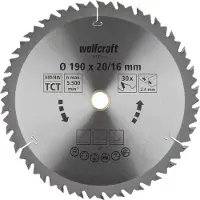 Wolfcraft - Cirkelzaagblad 190 x 16 mm - 30 Tanden - Handcirkelzaagblad - 6735000