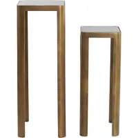 Light & Living Zuil S/2 30x30x80+35x35x100 cm OXE antiek brons+smoke glas (Brons, 35x35x100cm)